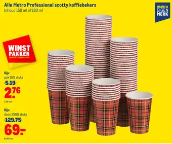 Makro Alle Metro Professional scotty koffiebekers aanbieding