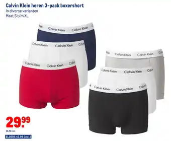 Makro Calvin Klein heren 3-pack boxershort aanbieding