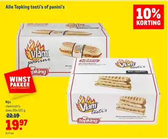 Makro topking vlamtosti's doos 20x 120 g aanbieding