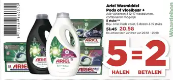 PLUS Ariel wasmiddel pods of vloeibaar + aanbieding