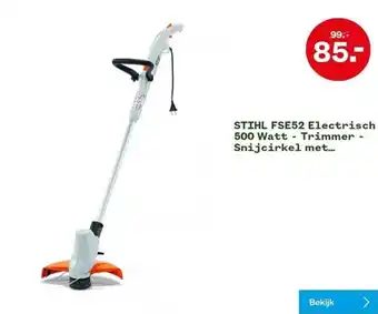 Welkoop Stihl fse52 electrisch 500 watt - trimmer - snijcirkel met draadkop aanbieding