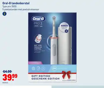 Makro Oral-b tandenborstel type pro 3500 aanbieding