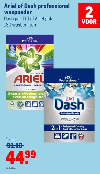 Makro Ariel of dash professional waspoeder aanbieding