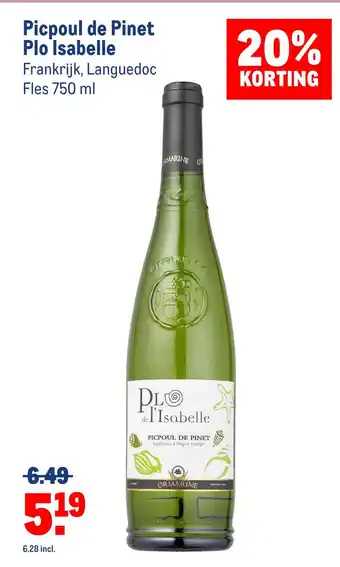 Makro Picpoul de pinet plo isabelle aanbieding