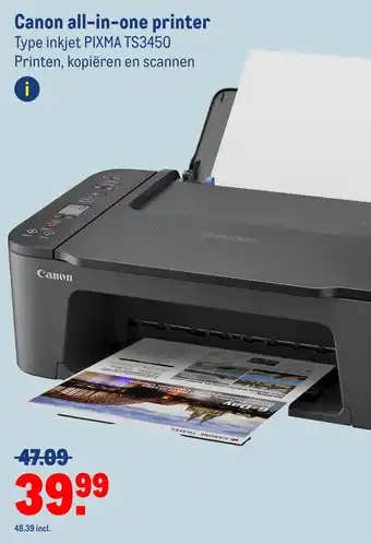 Makro Canon all-in-one printer aanbieding