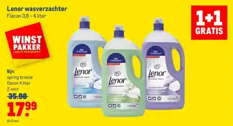 Makro Lenor wasverzachter spring breeze flacon 4 liter aanbieding