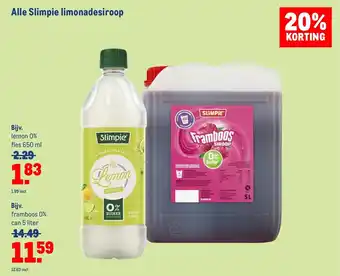 Makro SLIMPIE lemon 0% fles 650 ml aanbieding