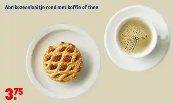 Makro Abrikozenvlaaitje rond met koffie of thee aanbieding