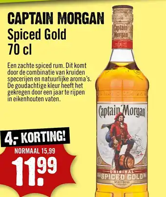 Dirck 3 CAPTAIN MORGAN Spiced Gold 70 cl aanbieding