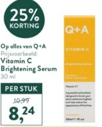 Holland & Barrett Q+A Vitamin C Brightening Serum 30ML aanbieding