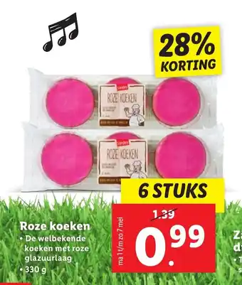 Lidl Roze koeken 330 g aanbieding