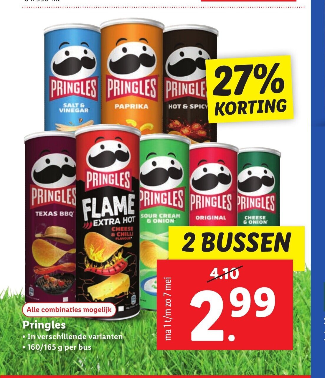 Pringles 2 bussen aanbieding bij Lidl