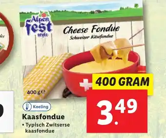 Lidl Koeling Kaasfondue Typisch Zwitserse kaasfondue 400 gram aanbieding