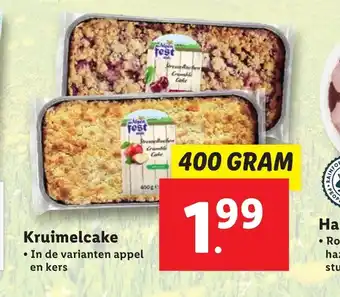 Lidl Kruimelcake 400 gram aanbieding