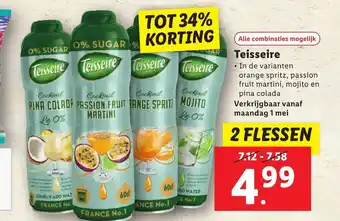 Lidl Teisseire 2 flessen aanbieding