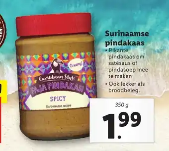 Lidl Surinaamse pindakaas 350 g aanbieding