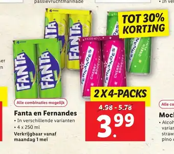 Lidl Fanta en Fernandes 2 x 4-packs aanbieding