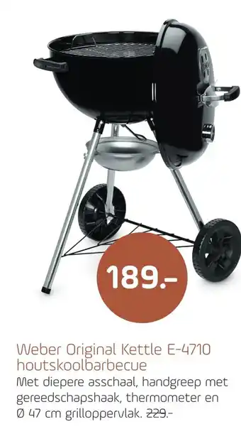 Coppelmans Weber original kettle e-4710 houtskoolbarbecue aanbieding