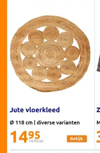 Action Jute vloerkleed Ø 118 cm | diverse varianten aanbieding