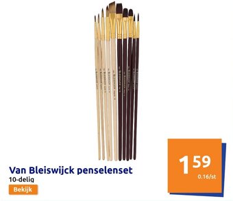 Action Van Bleiswijck penselenset aanbieding