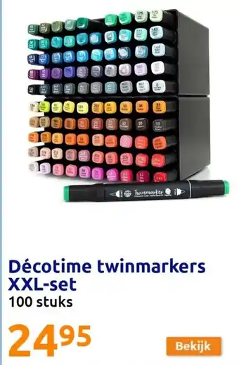 Action Décotime twinmarkers XXL-set 100 stuks aanbieding