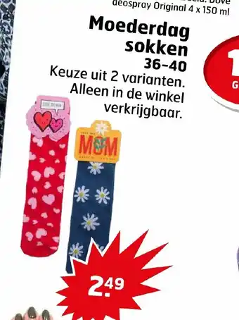 Trekpleister Moederdag sokken 36-40 aanbieding