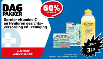 Trekpleister Garnier vitamine C en Hyaluron gezichts-verzorging en -reiniging aanbieding