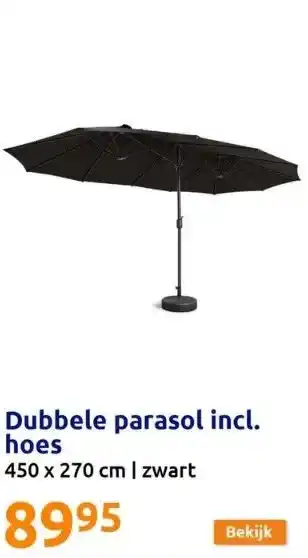 Action Dubbele parasol incl. hoes aanbieding