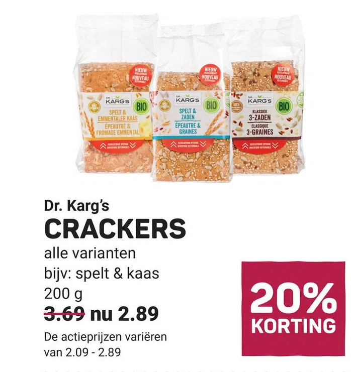Dr. karg's crackers aanbieding bij Ekoplaza