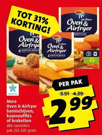 Boni Mora oven & airfryer bamischijven, kaassoufflés of kroketten aanbieding