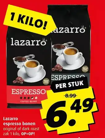 Boni Lazarro espresso bonen aanbieding
