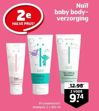 Trekpleister Naïf baby body-verzorging Prijsvoorbeeld: shampoo 2 x 100 ml aanbieding