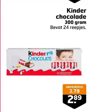 Trekpleister Kinder chocolade 300 gram aanbieding