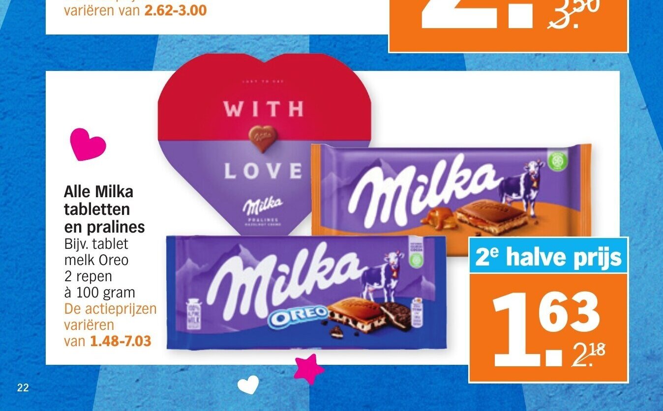 Alle Milka Tabletten En Pralines Bijv Tablet Melk Oreo 2 Repen A 100