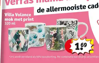 Kruidvat Villa Volance mok met print 320 ml aanbieding