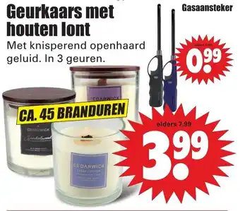 Dirk Geurkaars met houten lont aanbieding