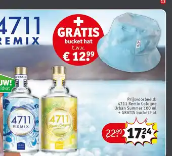 Kruidvat 4711 Remix Cologne Urban Summer 100 ml + GRATIS bucket hat aanbieding