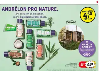 Kruidvat Andrelon shampoo Pro Nature Bamboo Volume Boost 400 ml aanbieding