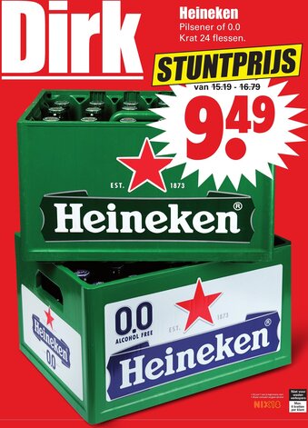 Dirk Heineken pilsener of 0.0 24fl aanbieding