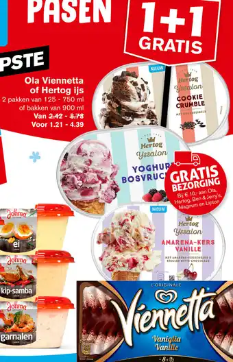 Hoogvliet Viennetta of Hertog ijs aanbieding