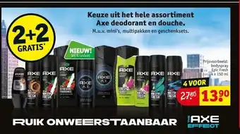 Kruidvat Keuze uit het hele assortiment Axe deodorant en douche. aanbieding