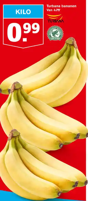 Hoogvliet Turbana bananen 1kg aanbieding