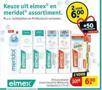 Kruidvat elmex Sensitive Whitening 10 tandpasta 2 x 75 ml aanbieding