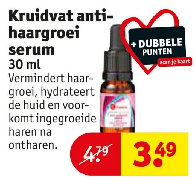 Kruidvat antihaargroei serum 30 ml aanbieding bij Kruidvat