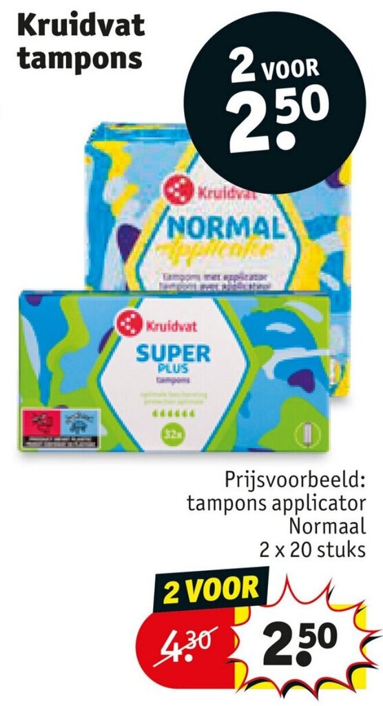 Kruidvat tampons aanbieding bij Kruidvat