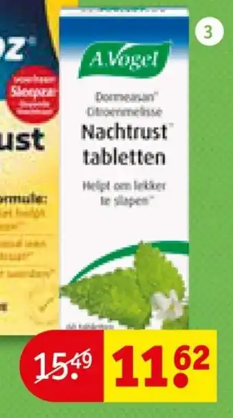 Kruidvat A.Vogel dormeasan nachtrust tabletten 60 stuks aanbieding