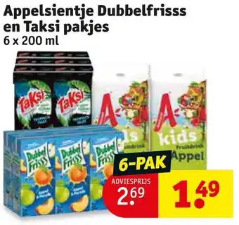 Kruidvat Appelsientje Dubbelfrisss en Taksi pakjes aanbieding