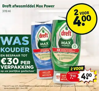 Kruidvat Dreft afwasmiddel Max Power aanbieding