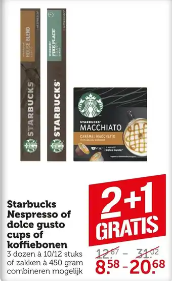 Coop Starbucks Nespresso of dolce gusto cups of koffiebonen aanbieding