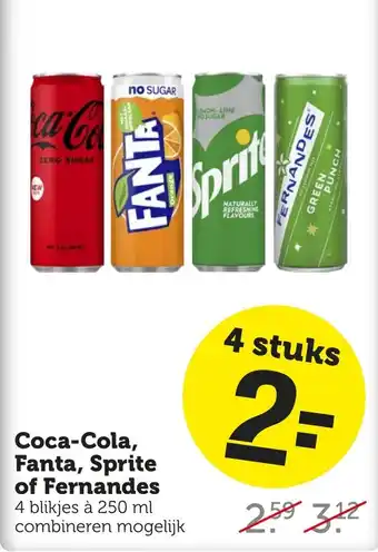 Coop Coca-Cola, Fanta, Sprite of Fernandes aanbieding